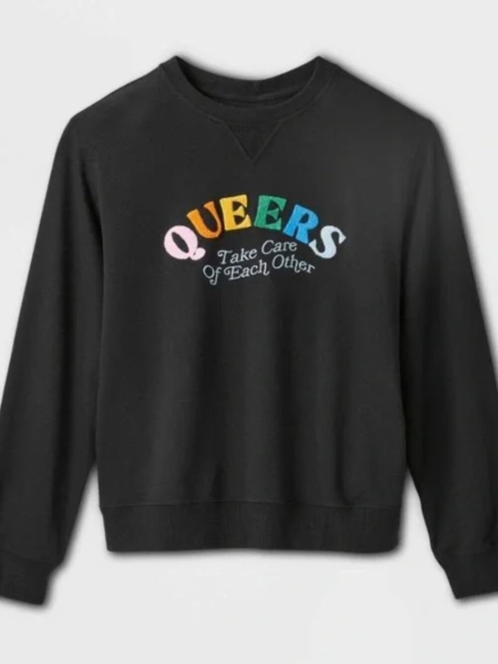 Pride Black Embroidered Sweatshirt